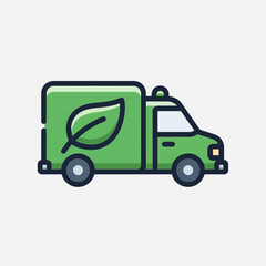 Fototapeta premium Eco-Friendly Delivery Van Icon Depicting Sustainable Transport And Green Initiatives Perfectly