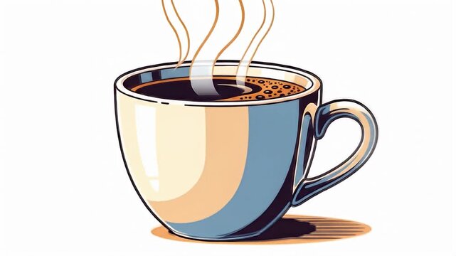 Steaming Hot Coffee Cup Illustration.