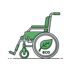 Obraz premium Eco-Friendly Wheelchair Illustrates Mobility, Nature, And Sustainable Design Elements Seamlessly