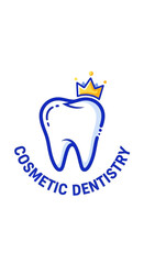 Obraz premium Elegant Dental Emblem Showcasing Cosmetic Dentistry Services With A Regal Tooth Design