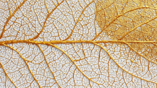 Golden leaf skeleton texture abstract macro background