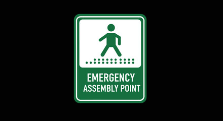 Emergency Assembly Point Sign Representing Safety During Critical Situations