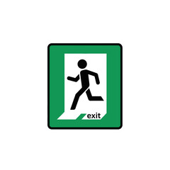 Emergency Exit Sign: Illustrative Vector Depicting Safety Protocol, Green Symbol Guidance