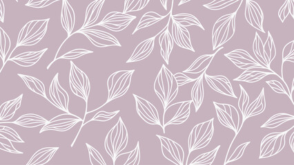 Fototapeta premium White Leaves Pattern on Pink Background.