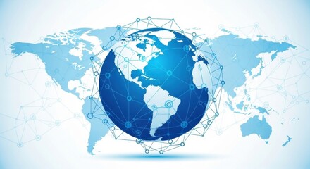 Fototapeta premium A blue globe on a white background
