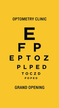Eye Chart Design Demonstrating Visual Acuity for Optometry Clinic Grand Opening