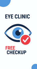 Obraz premium Eye Clinic Advertisement for Free Eye Checkup with a Modern and Minimalist Design Concept