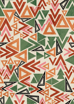 seamless fashion geometric pattern. ethnic emboidery stripes. Abstract star pattern. colorful dots