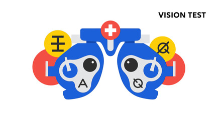 Obraz premium Eye Examination Visual Inspection Tool Concept For Ophthalmic Vision Test.