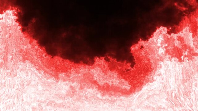 Red and white ink cloud texture with smoky fluid swirls