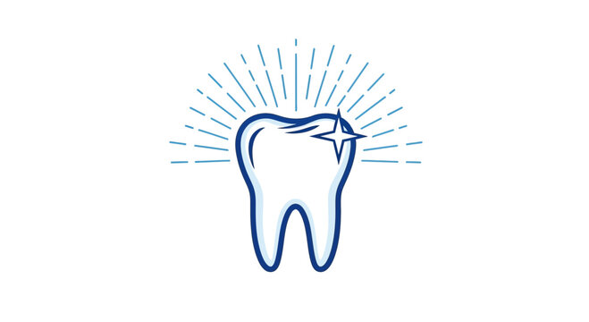Healthy Smile: Shining Tooth Icon for Dental Hygiene and Healthcare Services