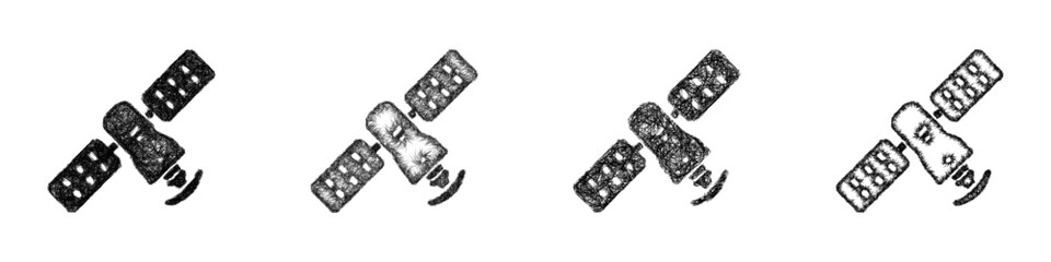 Sketch satellite icon design set © David Zydd