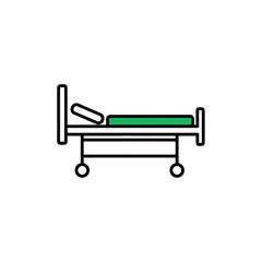 Fototapeta premium Hospital Bed Icon: Conceptual Healthcare Illustration with Minimalist Design for Medical Themes