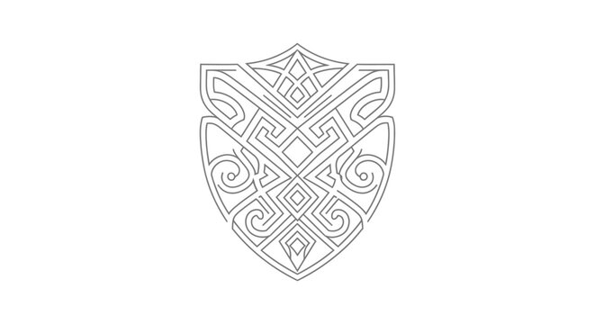 Celtic knotwork shield emblem icon.