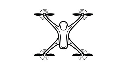 Drone with four propellers flying high. © zulfa