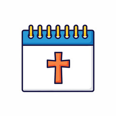 Fototapeta premium Orange Cross on Calendar Page