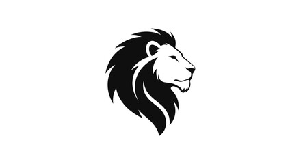 Lion head profile black silhouette. © LAILATUS