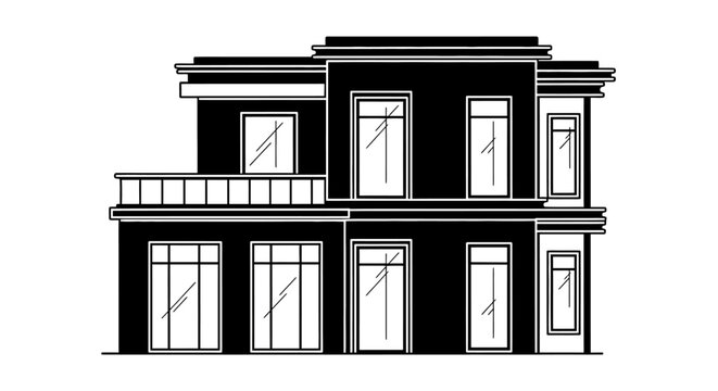 Modern two story house design plan.