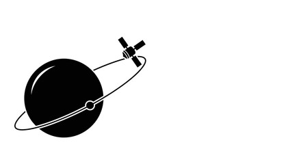 Satellite orbits a black planet. © LAILATUS