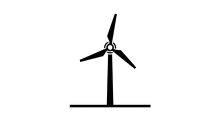 Wind turbine silhouette renewable energy icon. © LAILATUS