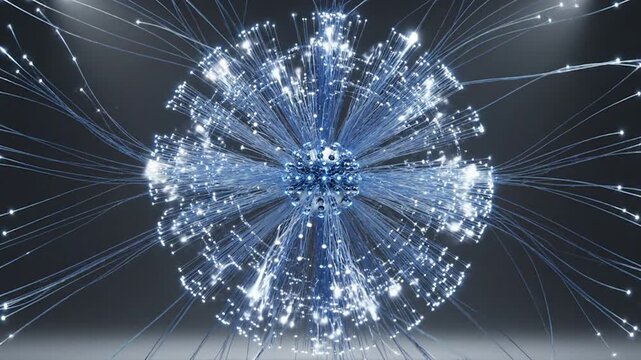 Abstract glowing blue network connections background.
