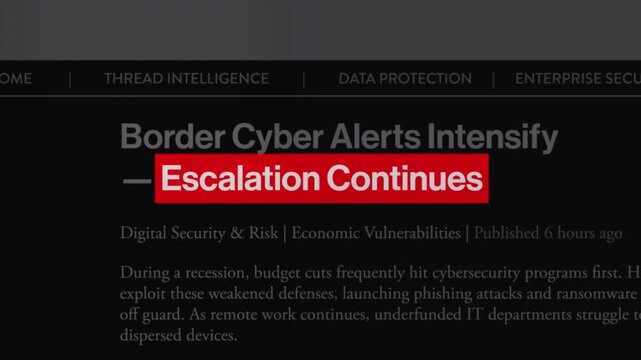 Escalation continues fast sequence news articles headline title animation with documentary style
