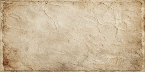 Obraz premium Blank aged parchment with a torn vintage texture and crumpled brown grunge pattern creates an antique yellowed paper background design for retro projects