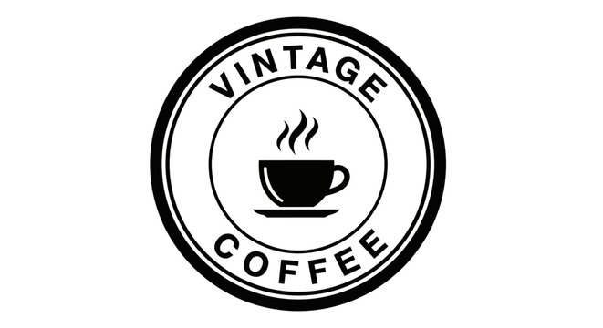 Vintage coffee cup logo design.