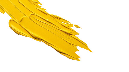 Bright yellow paint smear isolated on white background