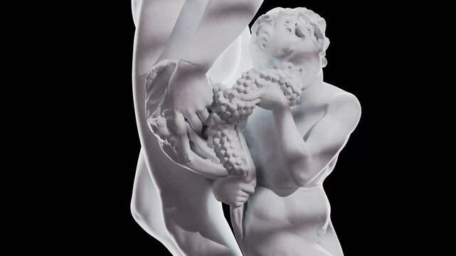 Sculpture of Bacchus Made with 3D render not AI
