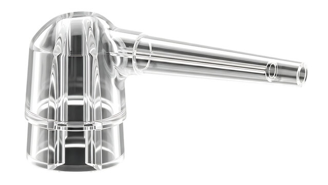 Transparent Plastic Medical Speculum Tip on Black Background graphic design