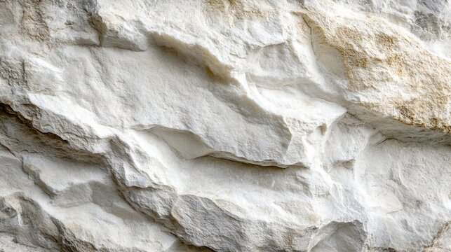Close-up of white limestone rock surface with natural texture