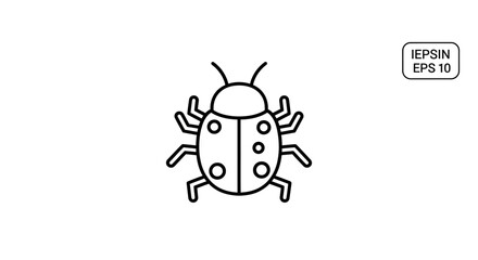 Minimalist ladybug line icon vector illustration © Sayang