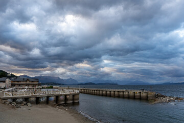 Fototapeta premium storm clouds over lake