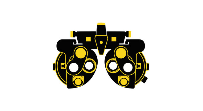 Illustrated Trial Frame: A Visual Representation of Eye Examination Equipment