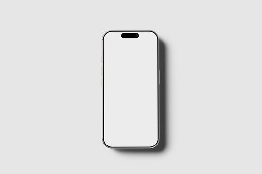 Blank phone mockup for presentation with a grey background 