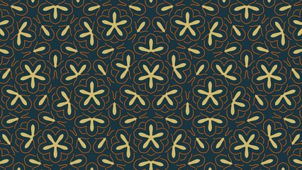 A blue and gold floral pattern © Nikita