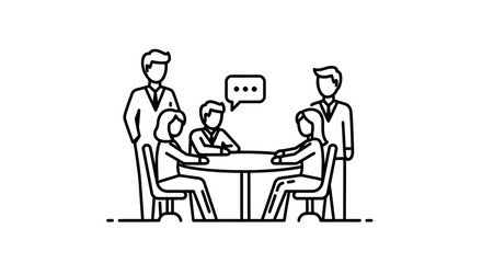 Business people discussing at a meeting.