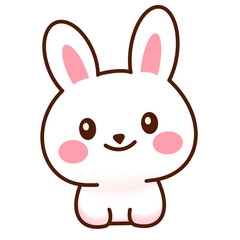 Fototapeta premium Cute white bunny rabbit cartoon