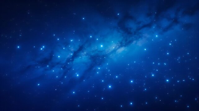Mesmerizing deep blue cosmic expanse featuring a dazzling array of stars and nebula