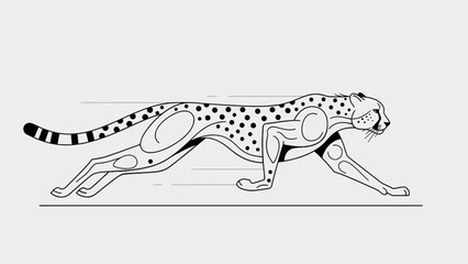 Stylized illustration of a cheetah running at high speed. © Peopple