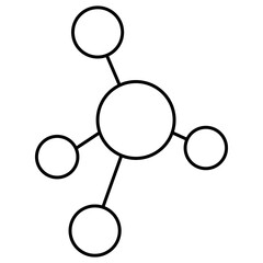 Molecule Structure Icon, Molecular Model Illustration, Chemical Bond Diagram Design, Scientific Atom Structure Icon, Chemistry Molecular Graphic