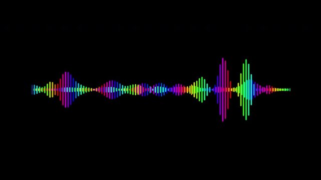 Colorful audio waveform spectrum animation, 4k