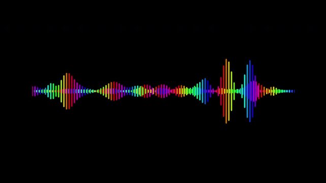 Colorful audio waveform spectrum animation, 4k