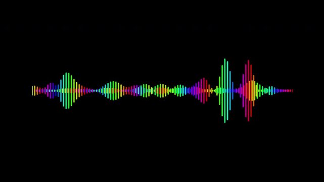 Colorful audio waveform spectrum animation, 4k