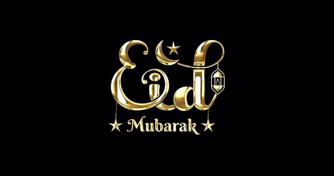 Eid Mubarak handwritten text animation in 3 clips. Calligraphy typography animated in Gold, Green, White. Alpha channel. Great to use for the celebration of Eid Al Fitr in Muslim communities. 