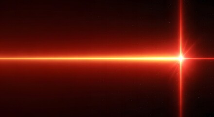 Vibrant orange light beam intersection in dark space