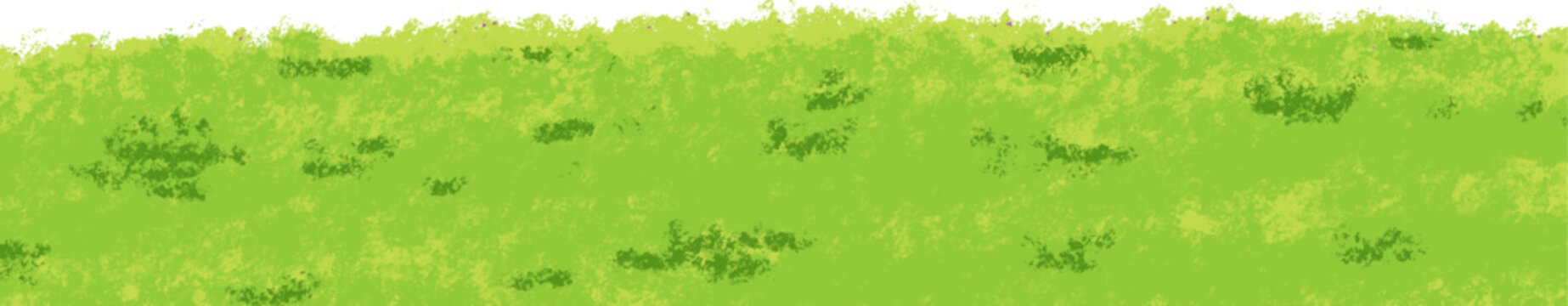 Simple flat green grass field ground border illustration