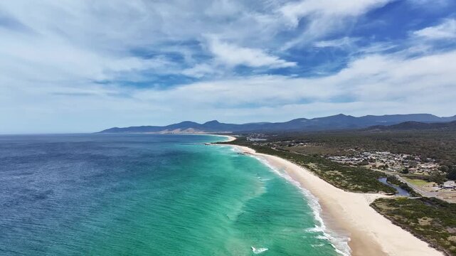 Aerial footage of Beaumaris Tasmania Australia