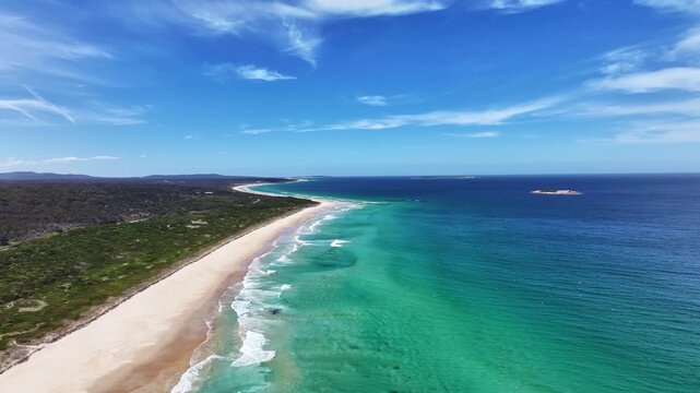 Aerial footage of Beaumaris Tasmania Australia